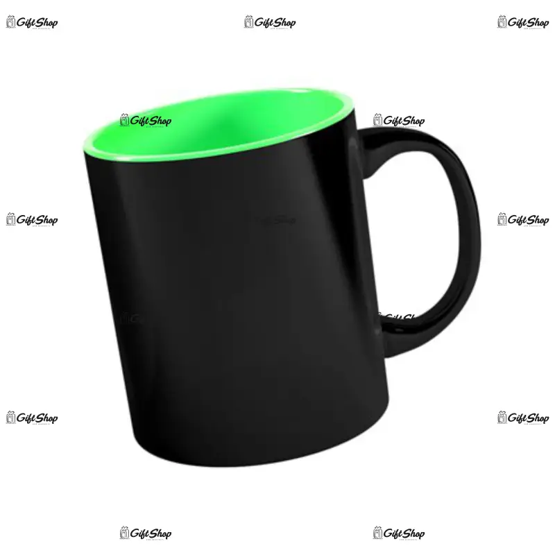 .interior verde, cana neagra termosensibila, din ceramica, personalizata